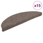 vidaXL Tapis d'escalier autocollants 15 pièces 56 x 17 x 3 cm Beige Demi-rond