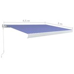 vidaXL Store à cassette manuel 450x300 cm Bleu et blanc