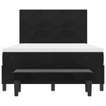 vidaXL Lit à ressorts avec matelas Noir 140 x 200 cm Velours