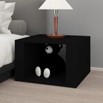 vidaXL Table de chevet Noir 57x55x36 cm Bois d’ingénierie