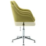 vidaXL Chaise pivotante de salle à manger Vert Tissu