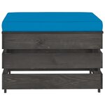 vidaXL Salon de jardin 3 Pièces avec coussins Bois imprégné de gris