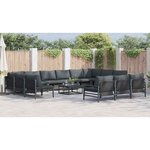 vidaXL Ensemble de canapé de jardin 13 Pièces Anthracite Acier