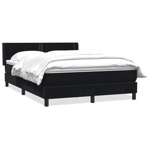 vidaXL Sommier à lattes de lit avec matelas noir 160x220 cm velours