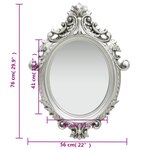 vidaXL Miroir mural style château 56x76 cm Argenté