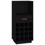 vidaXL Armoire à vin Noir 45x34x100 cm Bois de pin massif