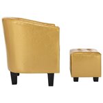 Vidaxl fauteuil avec repose-pied doré brillant similicuir
