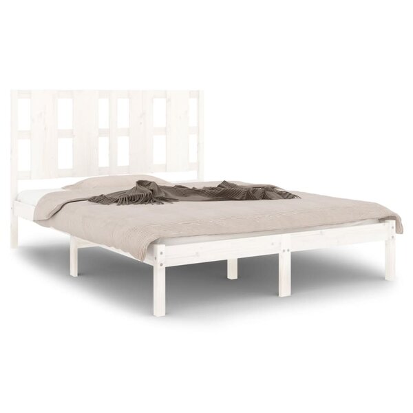 vidaXL Cadre de lit sans matelas blanc 120x190 cm bois massif