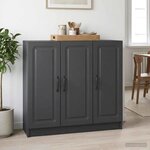 vidaXL Buffet Noir 89 x 34 5 x 77 cm Bois d'ingénierie
