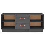 vidaXL Meuble TV Gris 100x34x40 cm Bois de pin massif