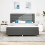 vidaXL Lit à ressorts avec matelas Gris foncé 180 x 200 cm tissu