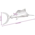vidaXL Poisson Épée Murale Argent 91x8x26 cm Aluminium