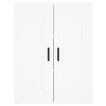 vidaXL Buffet haut Blanc 69 5x34x180 cm Bois d'ingénierie