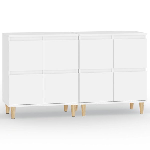 vidaXL Buffets 2 Pièces blanc 60x35x70 cm bois d'ingénierie