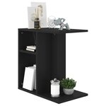vidaXL Table d'appoint Noir 50x30x50 cm Bois d’ingénierie