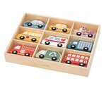 Véhicules en bois  44281 - coffret de 9 voitures de ville