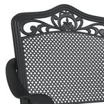 Set de Bistro de Jardin 3 Pièces en Fonte Aluminium Noir