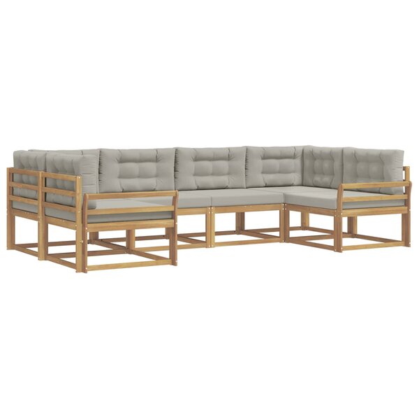 vidaXL Ensemble de canapés d'extérieur 6 pc Blanc et gris clair
