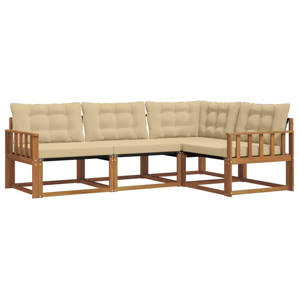 vidaXL Ensemble de canapés d'extérieur 4 pc Naturel et Beige
