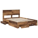 vidaXL Cadre de lit Bois ancien 140 x 190 cm Bois d'ingénierie