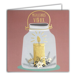 Carte Meilleurs Vœux avec Enveloppe Blanche 15x15cm