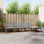vidaXL Ensemble de canapés d'extérieur 5 Pièces Gris Naturel et Clair