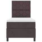vidaXL Lit à ressorts avec matelas Marron foncé 80 x 200 cm tissu