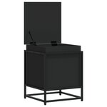 vidaXL Boîte de rangement avec couvercle noir bois d'ingénierie
