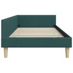 vidaXL Cadre de lit d'angle Vert foncé 80 x 200 cm tissu