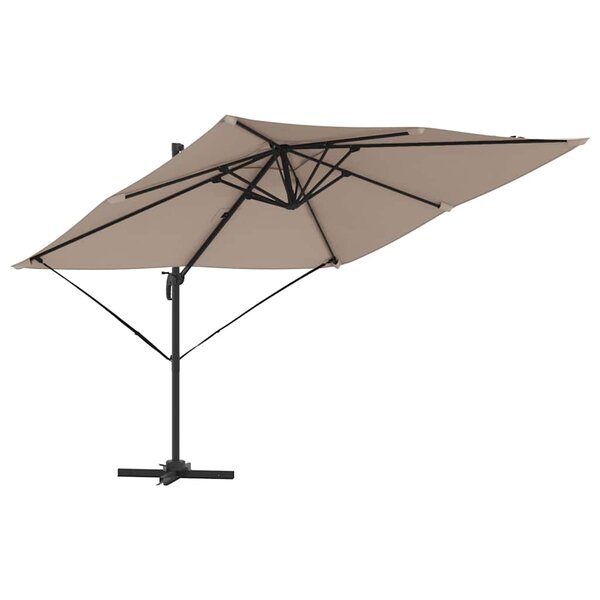 vidaXL Parasol Roma Taupe 286 x 285 x 265 cm Polyester et Aluminium