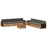 vidaXL Ensemble de canapés d'extérieur 9 Pièces Naturel et Anthracite
