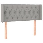 vidaXL Tête de lit avec oreilles Gris clair 93x16x78/88 cm Tissu