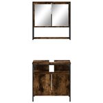 vidaXL Ensemble de meubles de salle de bain 2 Pièces Chêne fumé