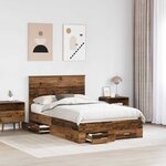 vidaXL Cadre de lit Bois ancien 120 x 190 cm Bois d'ingénierie