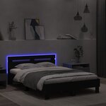 vidaXL Cadre de lit avec LED sans matelas noir 120x190 cm