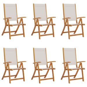 vidaXL Chaises pliables de jardin lot de 6 bois d'acacia et textilène