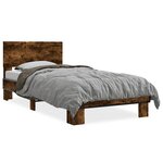 vidaXL Cadre de lit sans matelas chêne fumé 90x190 cm