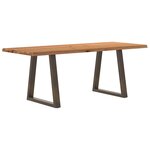 vidaXL Table à manger avec bord naturel 200x80x74 cm bois massif chêne