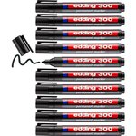 Marqueur Permanent 300 Noir Pointe Ronde 1 5-3 mm x 10 EDDING