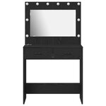 Table de maquillage vidaXL avec LED  Chêne noir 78 5x41x135 cm