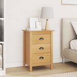 vidaXL Cabinet de chevet avec tiroir HILL Marron miel 46 x 35 x 65 cm