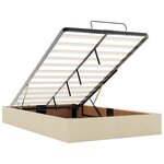 vidaXL Cadre de lit ottoman sans matelas crème 120x190 cm tissu