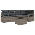 vidaXL Ensemble de canapé de jardin 6 Pièces Gris clair polyrotin