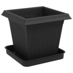 vidaXL Pots de plantes 24 Pièces Noir 16 x 16 x 14 cm Plastique