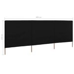 vidaXL Paravent 3 panneaux Tissu 400 x 120 cm Noir