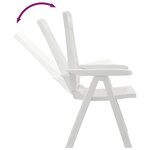 vidaXL Chaises inclinables de jardin 2 Pièces blanc PP