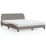 vidaXL Lit avec matelas taupe 160x200 cm tissu