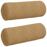 vidaXL Coussins d'accent 2 Pièces Marron Ø 25 x 70 cm
