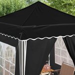 vidaXL Tente de fête pop-up 195 x 195 x 245 cm Noir Tissu Oxford