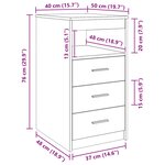 vidaXL Commode chêne artisanal 40x50x76 cm bois d'ingénierie
